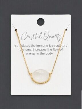 DOWNEAST Crystal Quartz Healing Witchy Pendant Chain Necklace